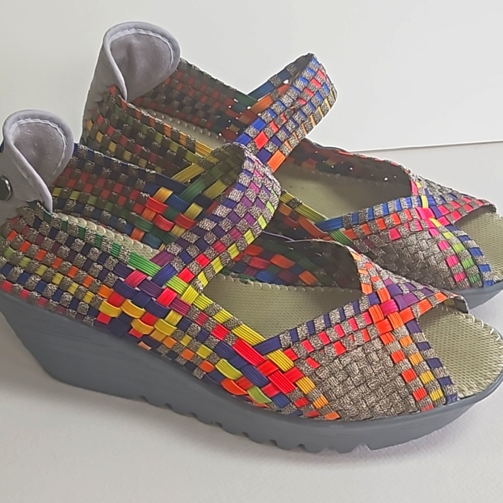 Bernie Mev Rainbow Wedge Sandals